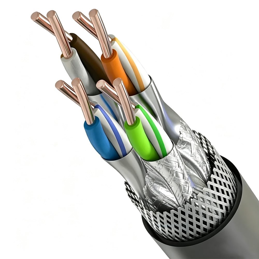 HULK high-flex shielded TRVVSP cables in green outer jacket, featuring tinned copper conductors, color-coded insulation, dual-layer shielding (foil + braid), and multiple core configurations for noise-resistant signal transmission in robotics, CNC machines, and servo systems.
