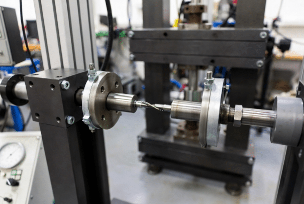 Professional torsion test equipment twisting robot cable sample to demonstrate cycle life rating validation in controlled conditions
