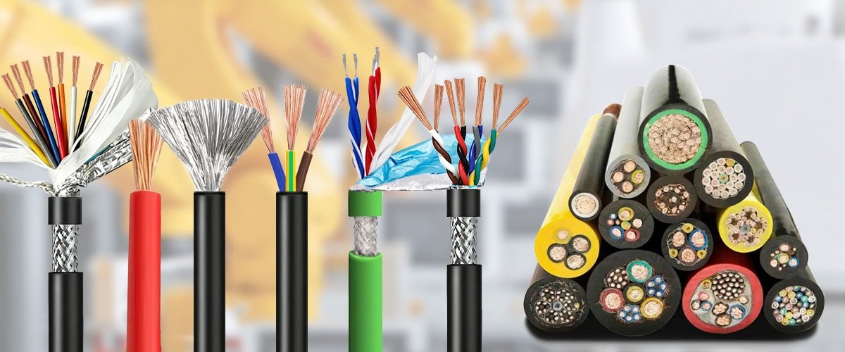Multi-core shielded control cable with stranded copper conductors, aluminum foil and braided shielding, suitable for industrial automation and PLC systems.