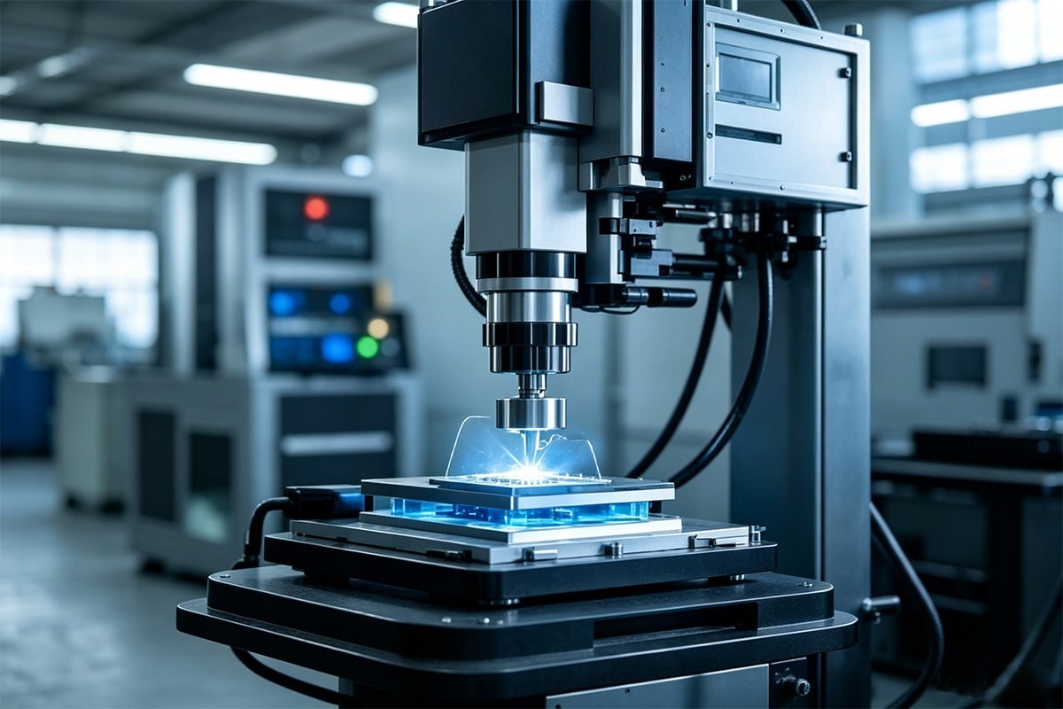 HULK high-precision, low-noise cables integrated into laser processing equipment performing micro-manufacturing on transparent material; cables withstand high-frequency vibration and EMI while ensuring stable data and power transmission between laser, motion platform, and control system — engineered for signal integrity and mechanical stability in micron-level precision environments.