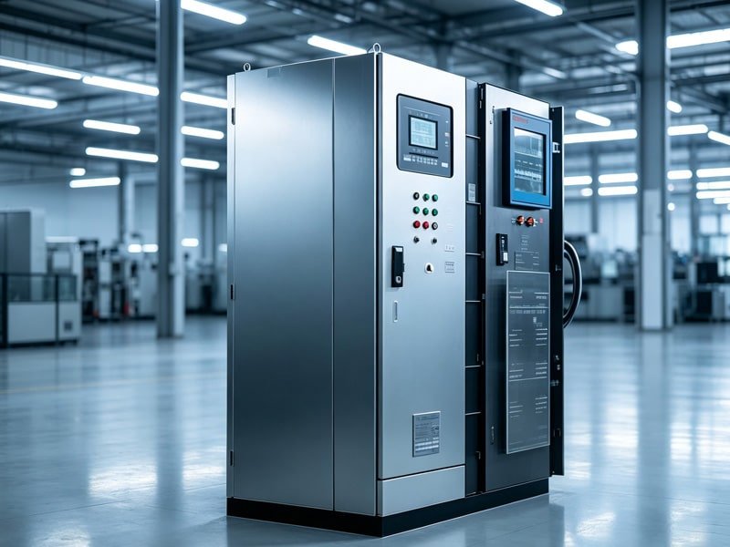 HULK high-shield control cables integrated into a large PLC cabinet in a smart factory; cables ensure reliable transmission of power, data, and pneumatic signals across the entire production line — enabling seamless automation, real-time monitoring, and traceability from raw material to finished product.